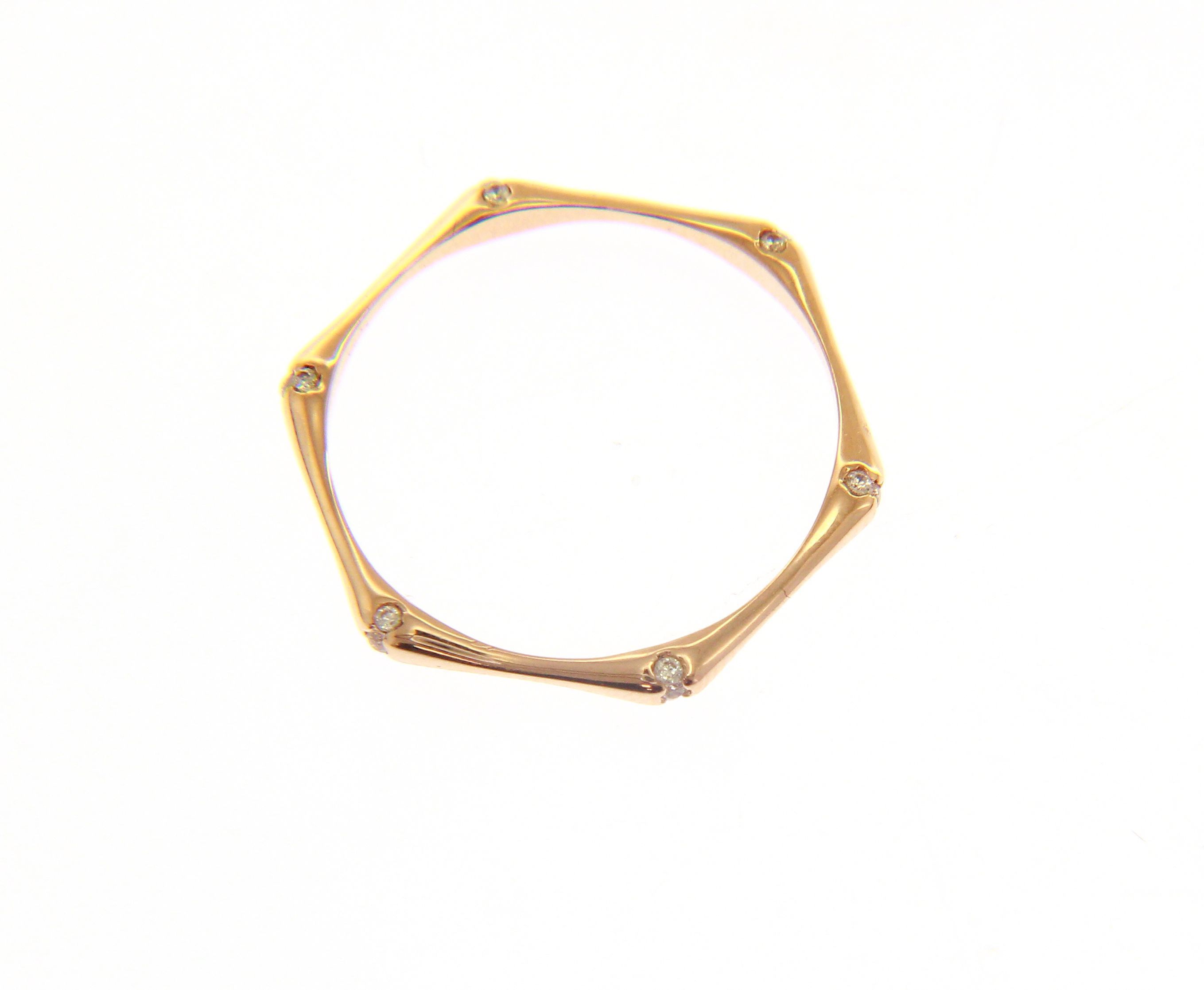 Polygon k14 rose gold ring with zirkon (S210314)